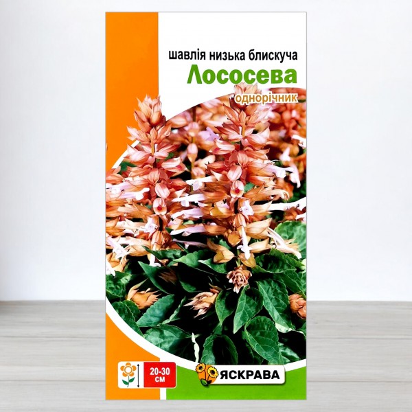 Семена шалфея низкого блестящего Лососевый, 0,1г, ТМ Яскрава